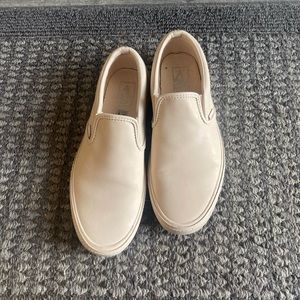 Beige pink leather vans